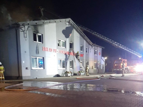 Pożar hotelu pracowniczego w Sławie