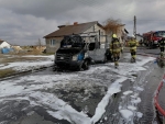 Interwencja sławskich strażaków w sąsiednim województwie